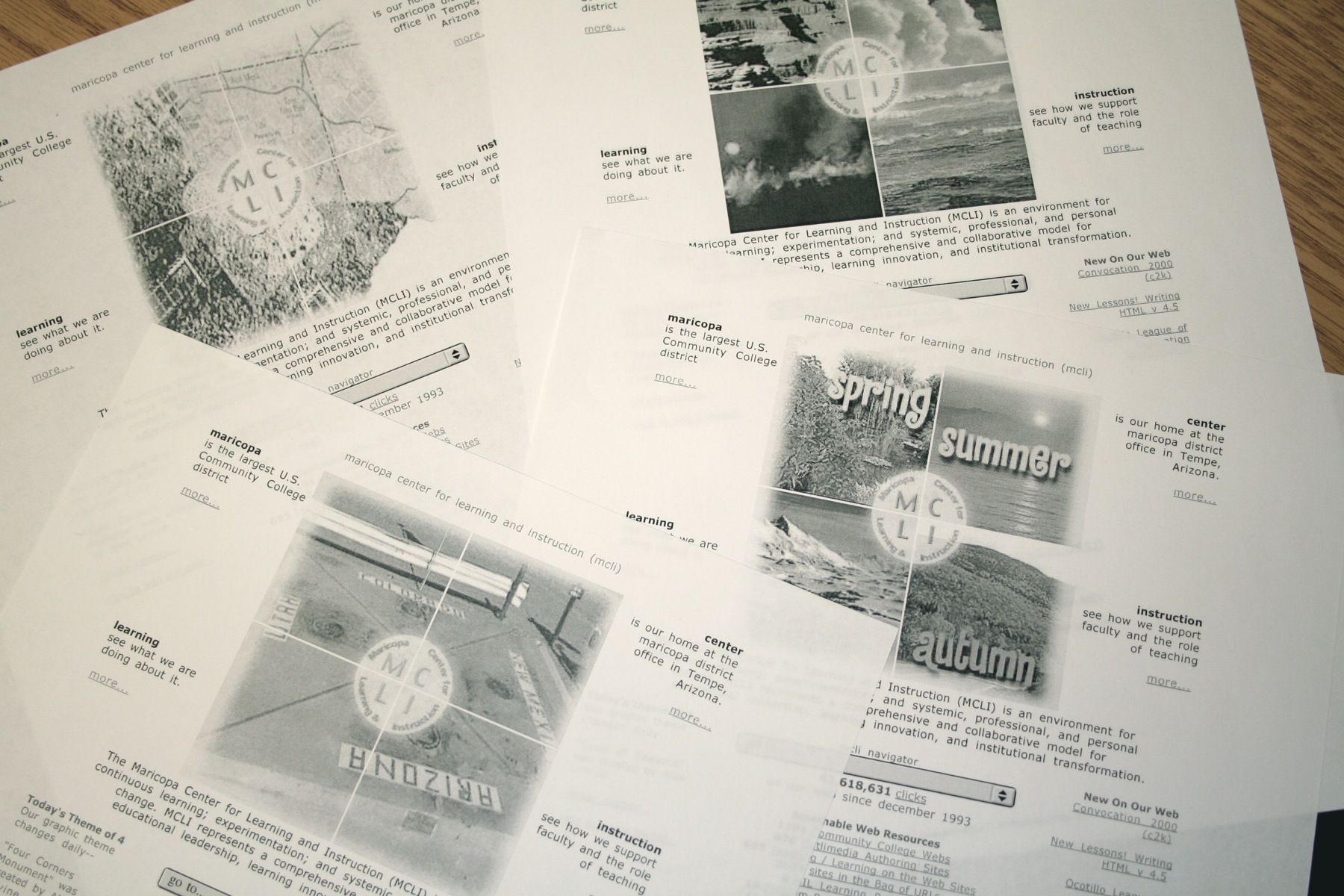 Sketches and paper planning notes for a website layout